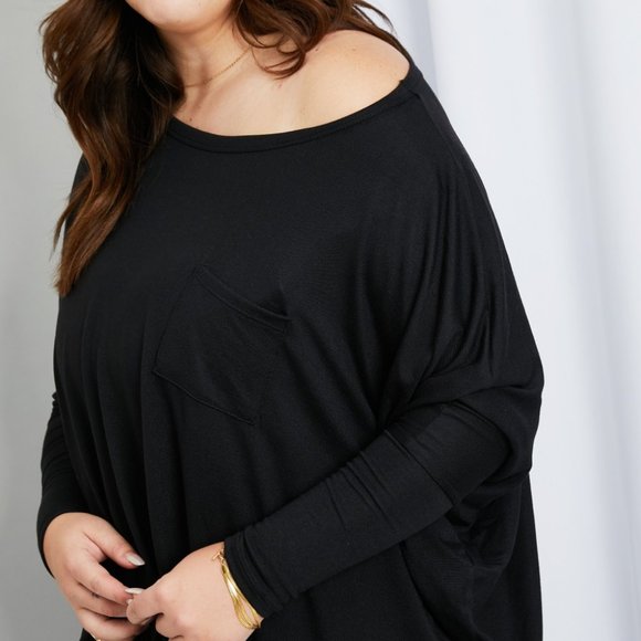 Zenana Full Size Round Neck Pocket Long Sleeve Top - Picture 5 of 10